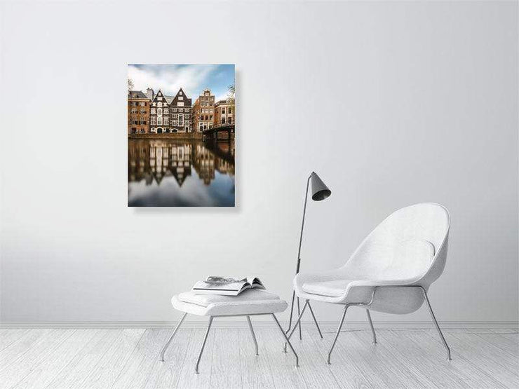 60.0 cm x 80.0 cm, 23.6 inches x 31.5 inches Canal and houses on Oudezijds Voorburgwal | Amsterdam l Art print Lorena Cirstea