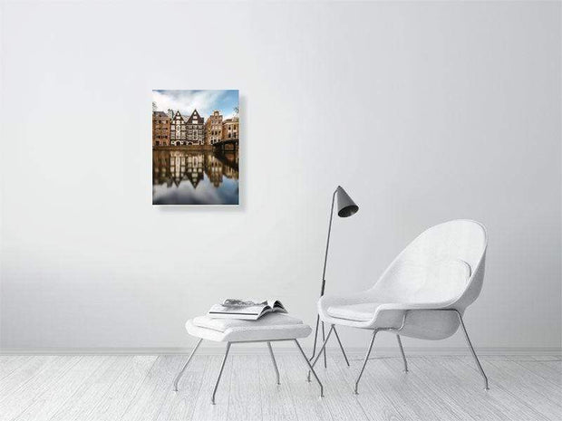45.0 cm x 60.0 cm, 17.7 inches x 23.6 inches Canal and houses on Oudezijds Voorburgwal | Amsterdam l Art print Lorena Cirstea
