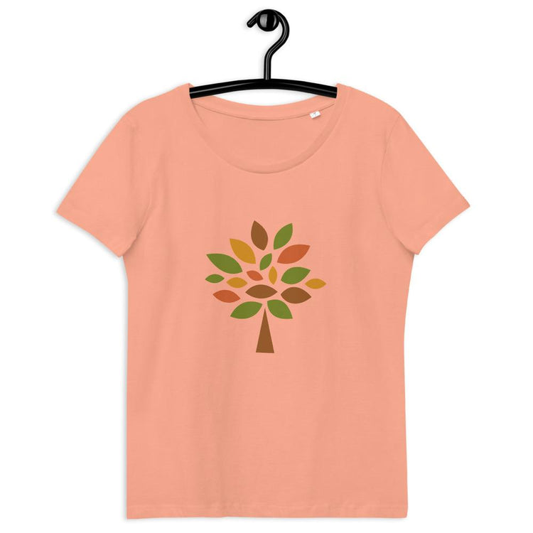 Rose Clay / S Colourful tree l Women's fitted eco tee lorenacirstea