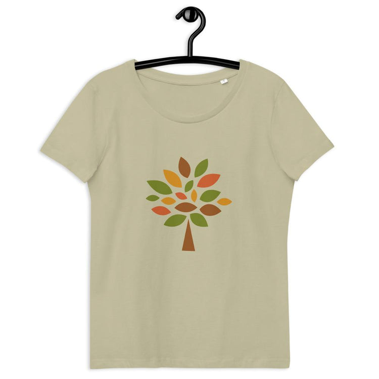 Sage / S Colourful tree l Women's fitted eco tee lorenacirstea