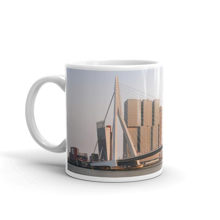 Erasmus bridge, Rotterdam l White glossy mug