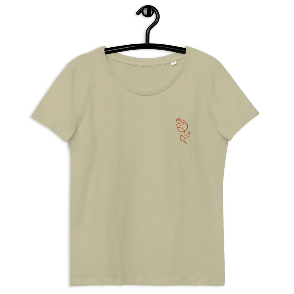 Bordado de flores l Camiseta ecológica ajustada para mujer