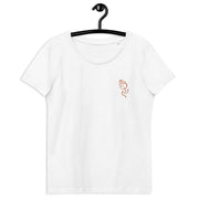 Flower embroidery l Women's fitted eco tee