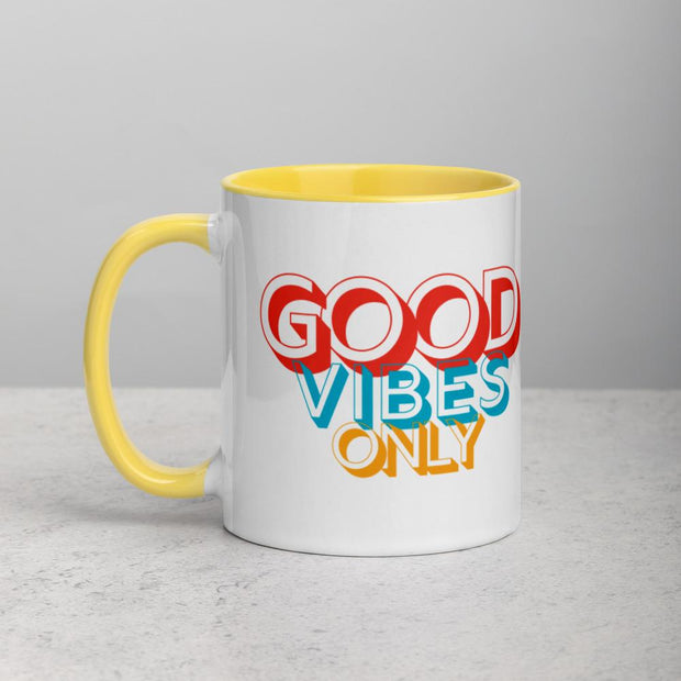 Good vibes only, Mug with Color Inside - lorenacirstea