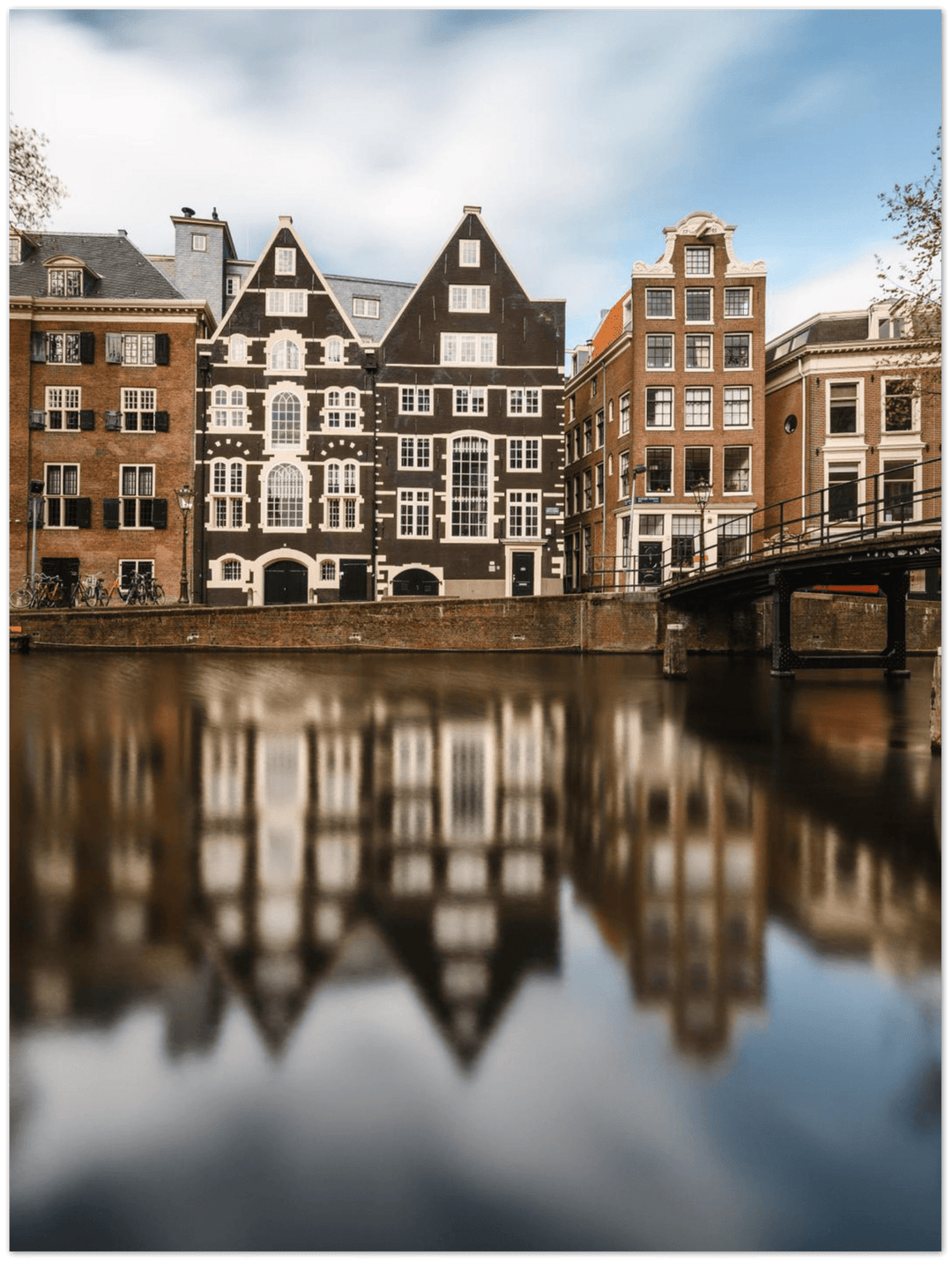 Casas en el canal Oudezijds Voorburgwal | Lámina de aluminio Ámsterdam l