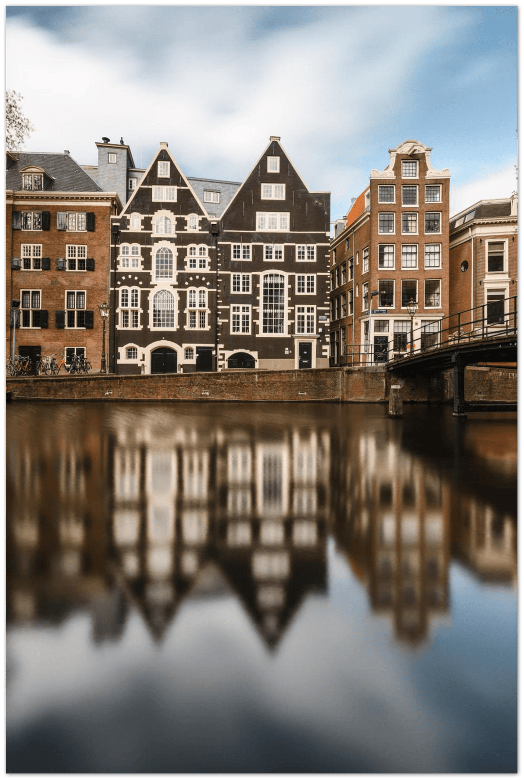 Casas en el canal Oudezijds Voorburgwal | Lámina de aluminio Ámsterdam l