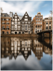 Houses on Oudezijds Voorburgwal canal | Amsterdam l Aluminum Print