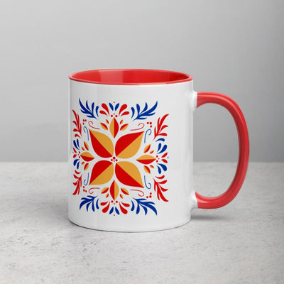Mug with Color Inside, colorful leaves design - lorenacirstea