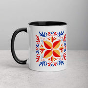 Mug with Color Inside, colorful leaves design - lorenacirstea