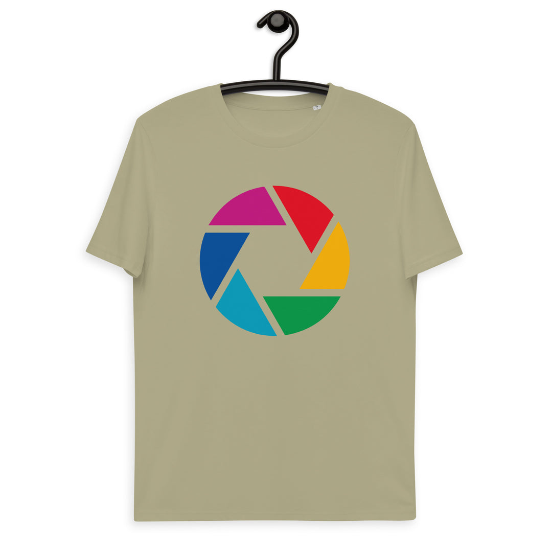 Apertura de cámara - Camiseta unisex de algodón orgánico para fotógrafos