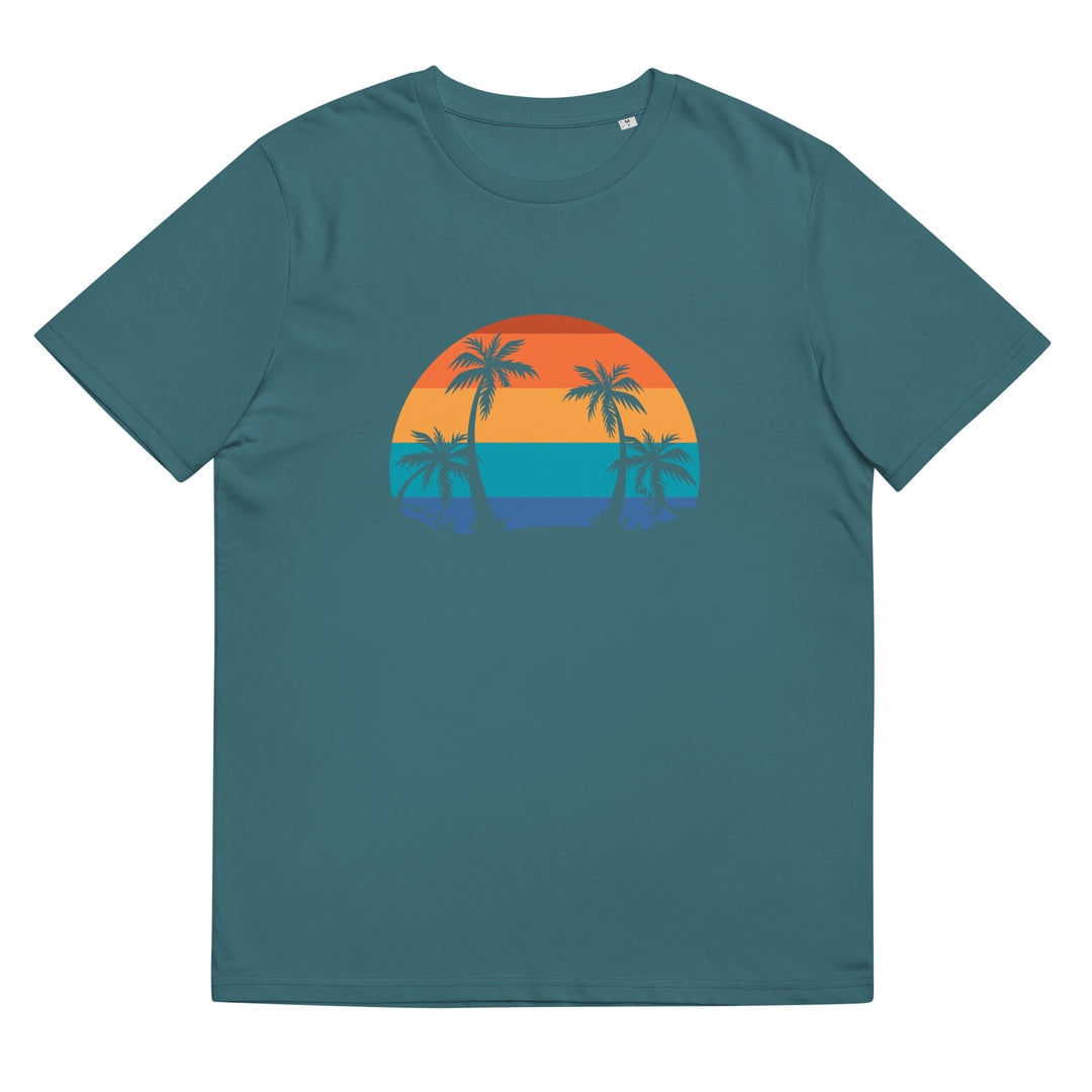 Atardecer y palmeras - Camiseta unisex de algodón orgánico