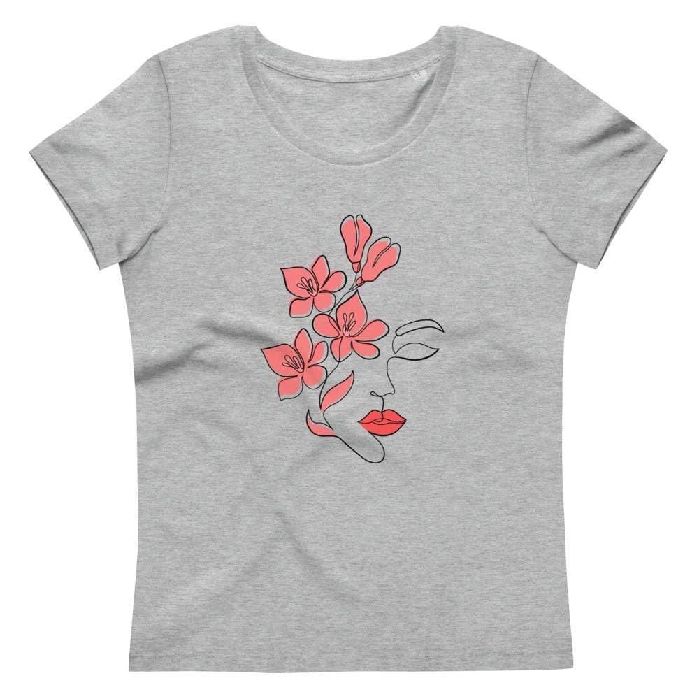 Mujer con flores - Camiseta de algodón orgánico para mujer